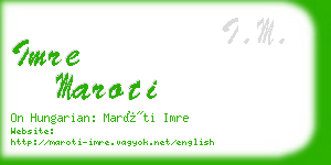 imre maroti business card